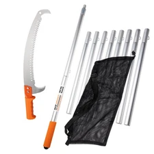 14-Inch Lightweight Manual Pruning Saw with 21-Foot Extension Pole – Tree Pru...