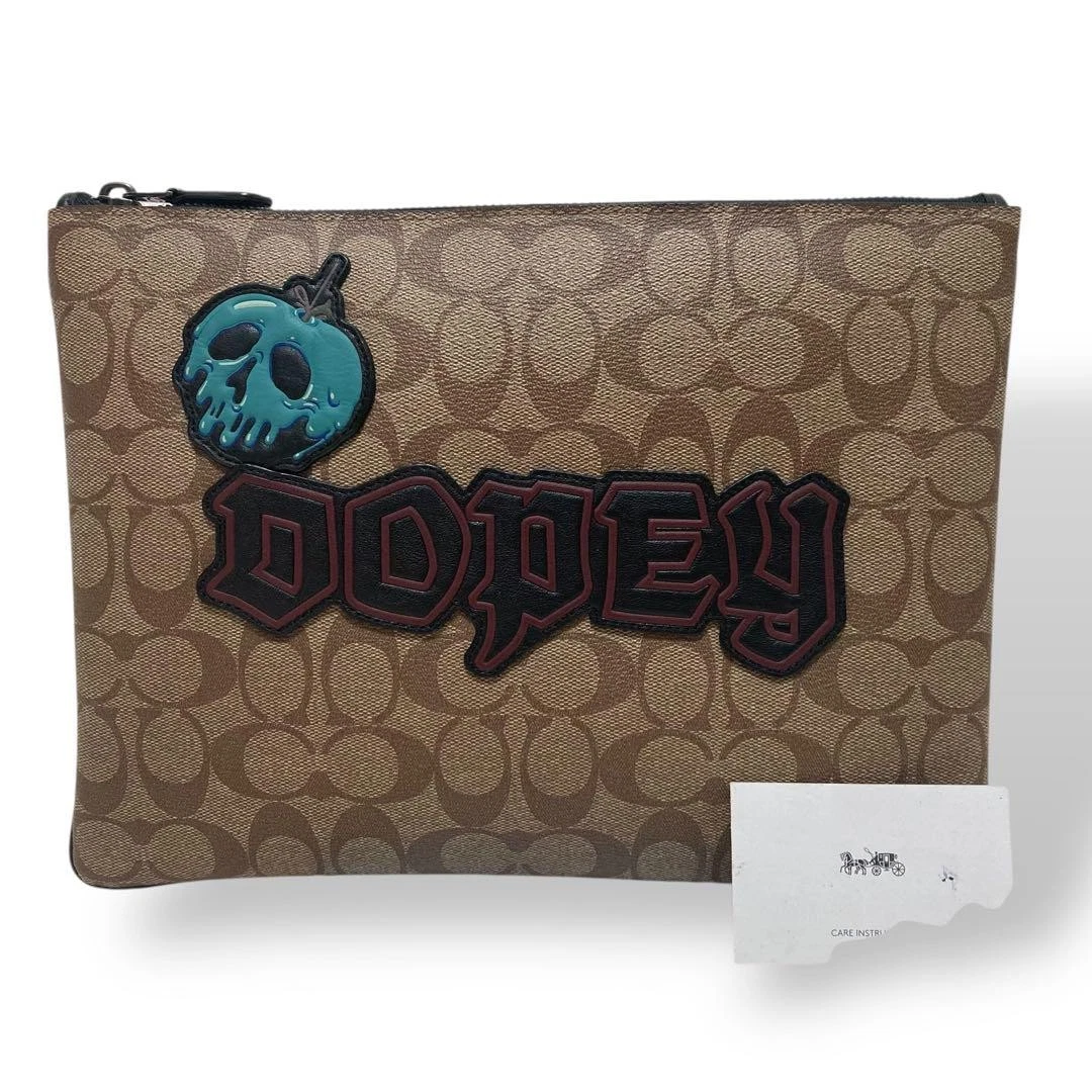 Borsa pochette Coach Disney bianca neve firmata pelle marrone 73294c