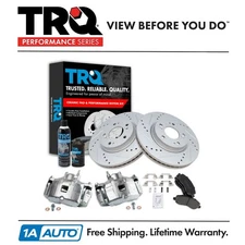 Front Ceramic Brake Pad, Performance Rotor & Caliper Kit w/ Chemicals for Dodge