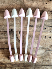 Vintage 1950s Pink White Wood Metal Womens Shoe Stretcher Lot of 6
