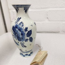 Vintage Royal Goedewaagen Blue Delft handwork Bird & Flowers Vase Holland