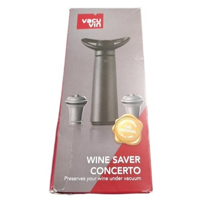 Vacu Vin Weinpumpe 2 Stopper Concerto mit 2 Stopfen, Kunststoff, schwarz, einhei