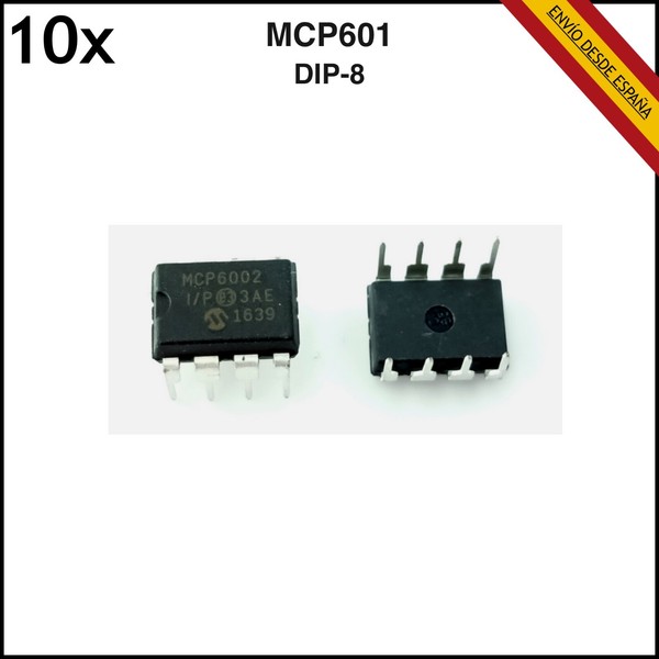 10x MCP601 MCP601-I/P 1 MHz Amplificador Op de Baja Potencia DIP-8