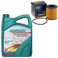 MotoröL Set 5W-30 Addinol 5 Liter + ÖLfilter Sh 4035 P FüR Mini Cooper S Paceman