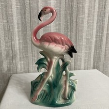 Vtg MCM Pink Flamingo Planter 9.5 Ceramic Standing Flamingo California Pottery