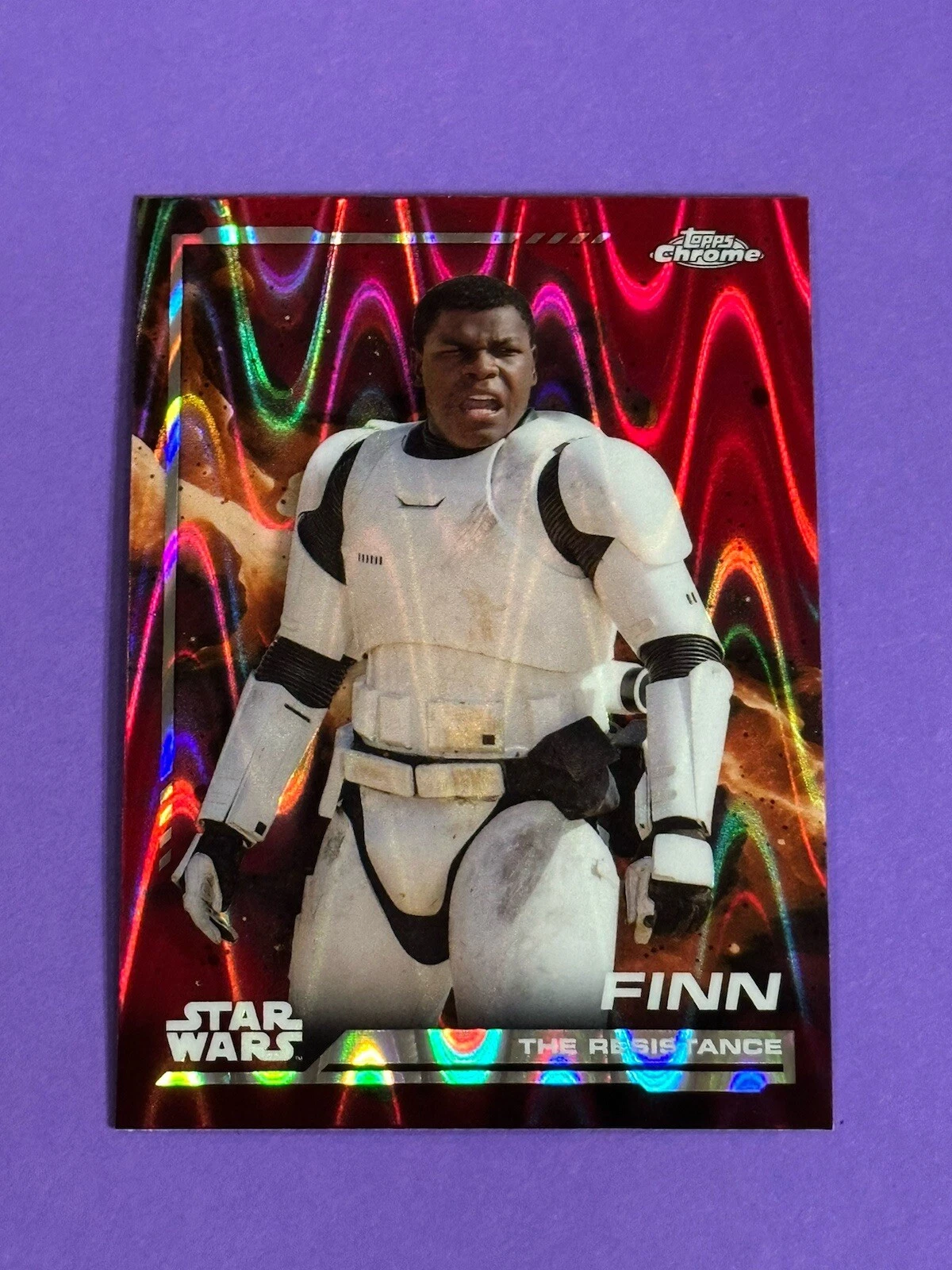 2024 Topps Chrome Star Wars Finn Red RayWave Refractor #113 The Resistance (Q)
