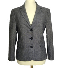 Blazer donna Benetton misto lana vergine taglia 42 ufficio carriera minimalista