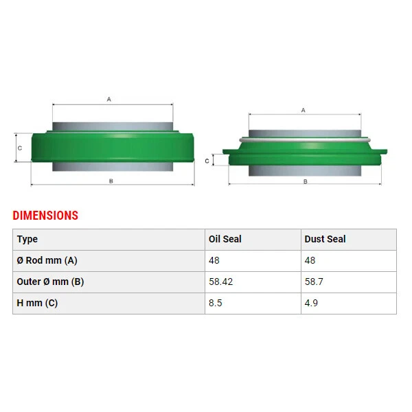 SKF 48mm 1 Leg KYB Dual Comp Fork Dust & Oil Seal for Husqvarna TE450 2010 — 第 4/4 张图片