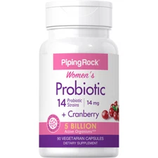 Womens Probiotics | 90 Capsules | with Cranberry | Non-GMO | by Piping Rock