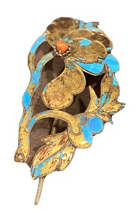 Chinese Kingfisher Feather Coral Hairpin