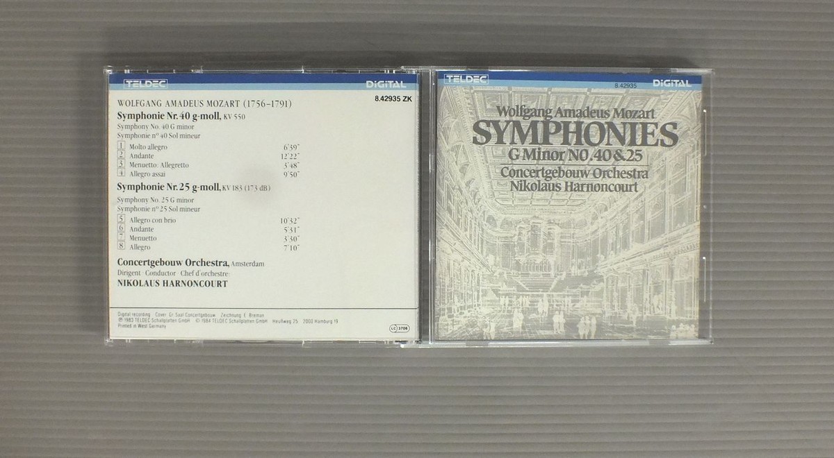 HARNONCOURT - CONCERTGEBOW/MOZRT - SYMPHONIES NO40&25 GER 8.42935