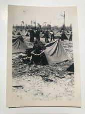 1940's WWII Original Photograph of Soldiers in Tents