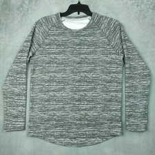 Kirkland Signature Fleece Sweatshirt Womens Small Grey Heather Crewneck Stretch