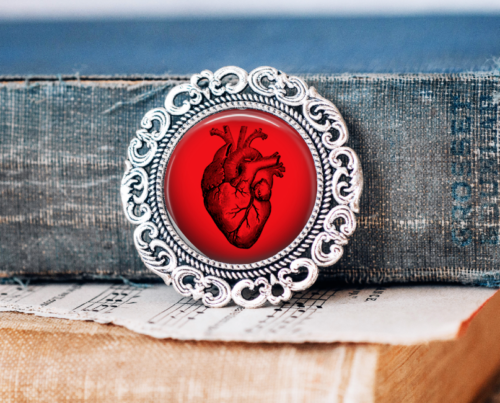 Anatomical Human Heart Brooch - Anatomical Heart Jewellery - Medical Jewellery - Afbeelding 1 van 1