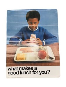 Vintage 1970s National Dairy Council Milk School Poster 21x16 Healthy