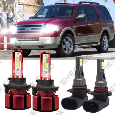 6000K LED Bulbs Kit for Ford Expedition 2007-2014 High Low Beam + Fog Light 9145