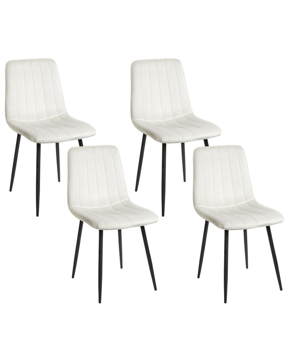 Dining Chair Set of Velvet Off-White KALISPELL UK