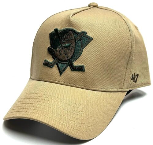 Anaheim Mighty Ducks NHL '47 MVP Khaki Beige Vintage Hat Cap Men's Adjustable - Picture 1 of 3