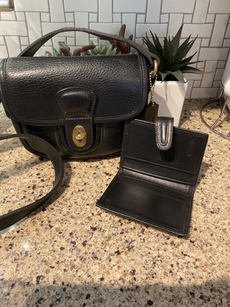 Vintage Coach Sheridan Durham Mini & Card Case Black Leather 4211