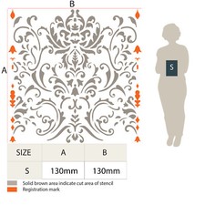 Large Border Wall Stencil Floral French Painting Furniture CAKE Reusable BO32