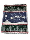 Christmas Tapestry Throw Blanket Santas Sleigh Woodland Cabin Mohawk 57 X 47