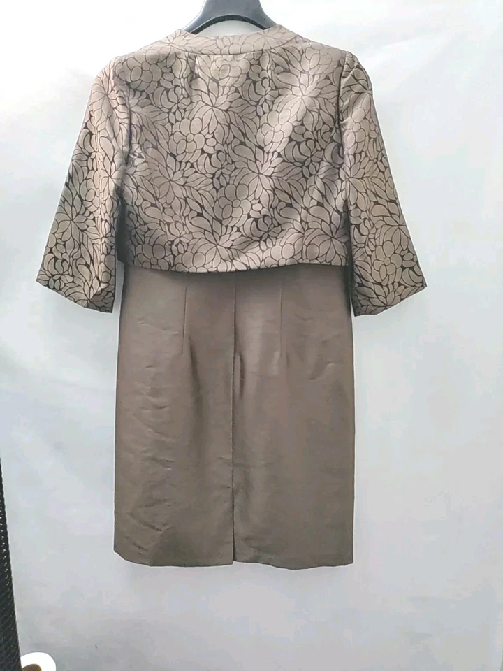 Jessica Howard Formal Cocktail Dress Women's 10 Brown Sleeveless Mother of Bride - Image 4 of 4