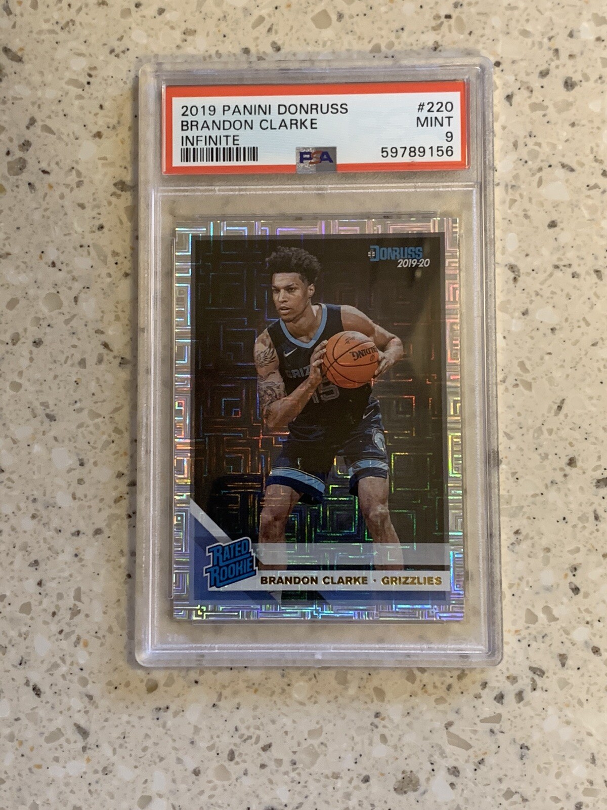 2019-20 Panini Donruss Choice Infinite Brandon Clarke Rated Rookie PSA 9 #220 RC