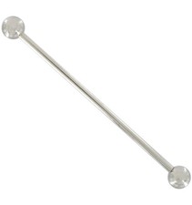 Silver Tone Ball End Simple Thin Collar Pin Bar Mens Fashion Jewelry 1 15/16"