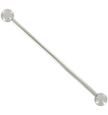 Silver Tone Ball End Simple Thin Collar Pin Bar Mens Fashion Jewelry 1 15/16"
