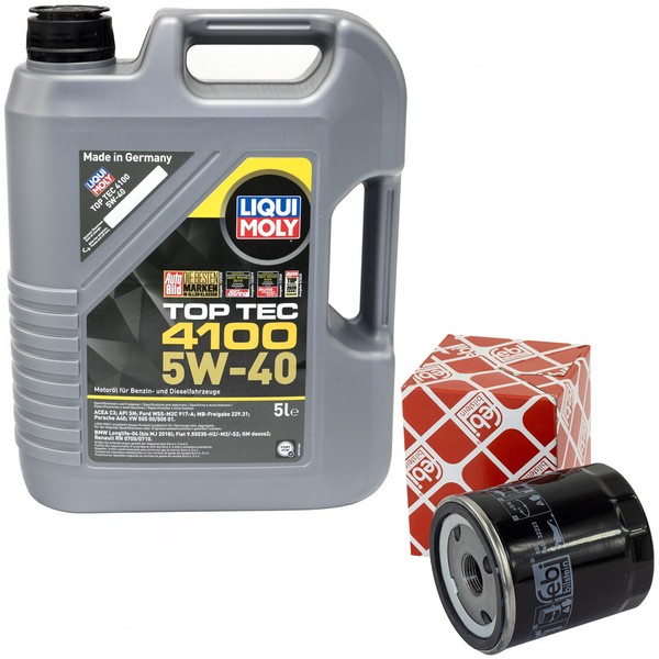 MotoröL Set 5W-40 5 Liter + ÖLfilter 32223 FüR Citroen C5 C8 Fiat Lancia Peugeot-image
