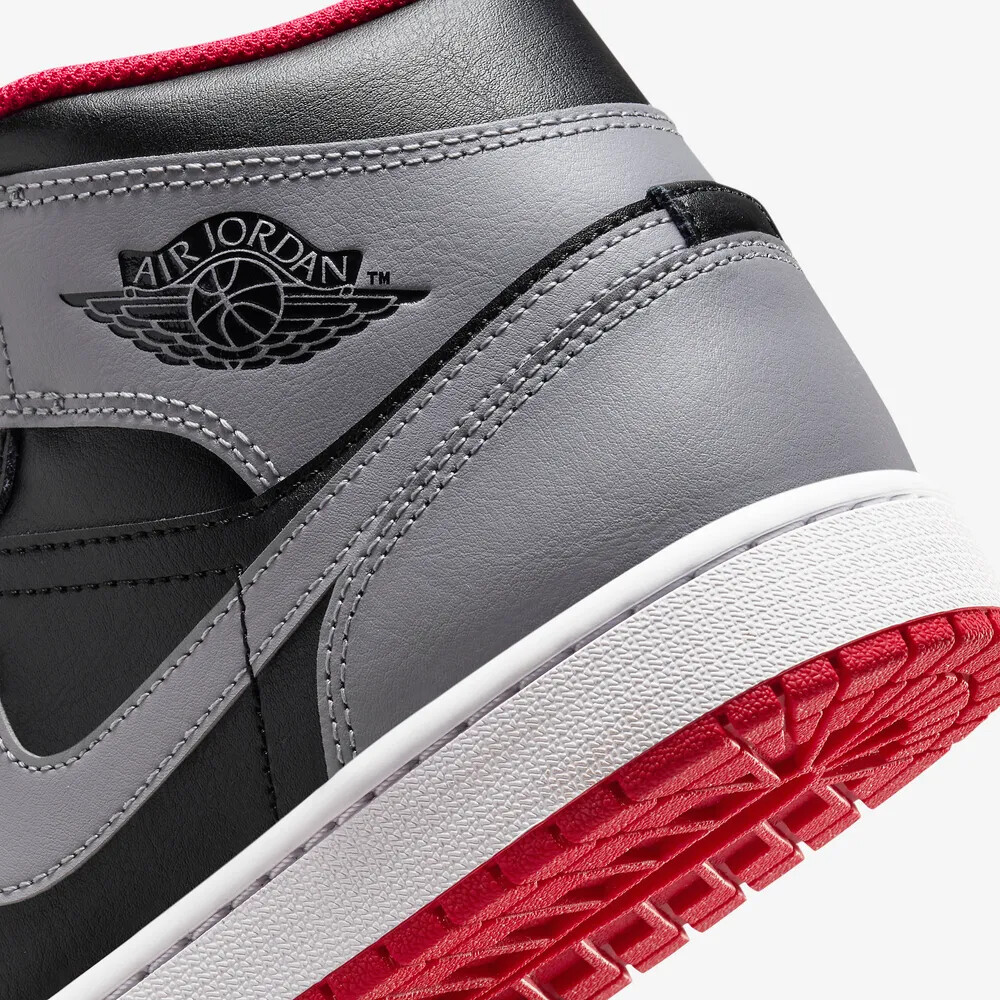 New Nike Air Jordan 1 Mid Shoes - Black/ Cement Gray (DQ8426-006