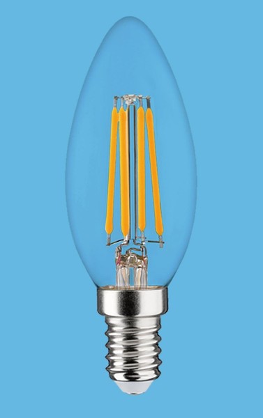 Led Retrofit E14 Kerze Klar Filament 4,5W Warmweiß 2700K Dimmbar-image