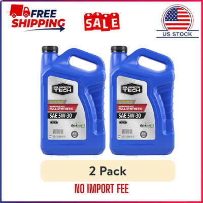 (2 pack) Super Tech High Mileage Full Synthetic SAE 5W-30 Motor Oil, 5 Quarts
