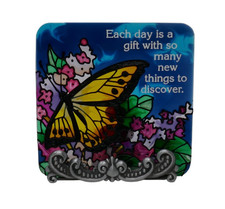Joan Baker Designs Stained Glass Butterfly Suncatcher with Stand