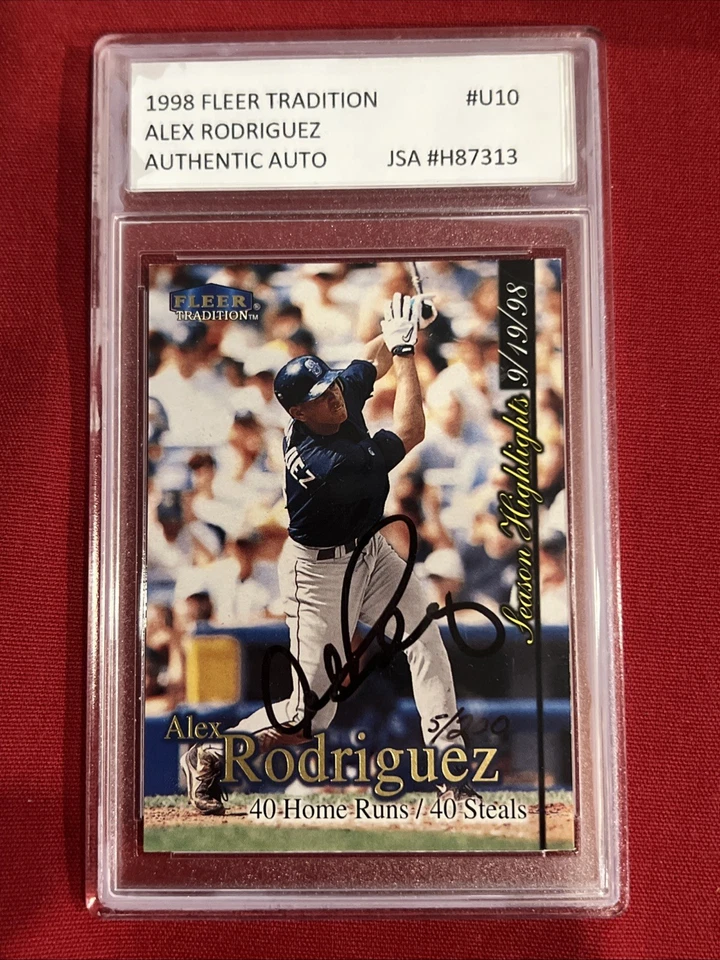 1998 Fleer Tradition Alex Rodriguez #U10 AUTOGRAPHED JSA Authentic Auto - Image 3 of 4