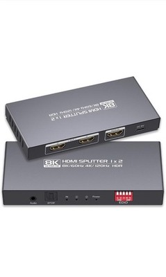 8K HDMI Splitter 1x2 8K/60Hz 4K/120Hz Downscaler EDID Mode New Open Box