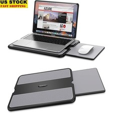 Portable Laptop Lap Desk W/ Anti-Slip Surface Retractable Mouse Pad Heat Shield