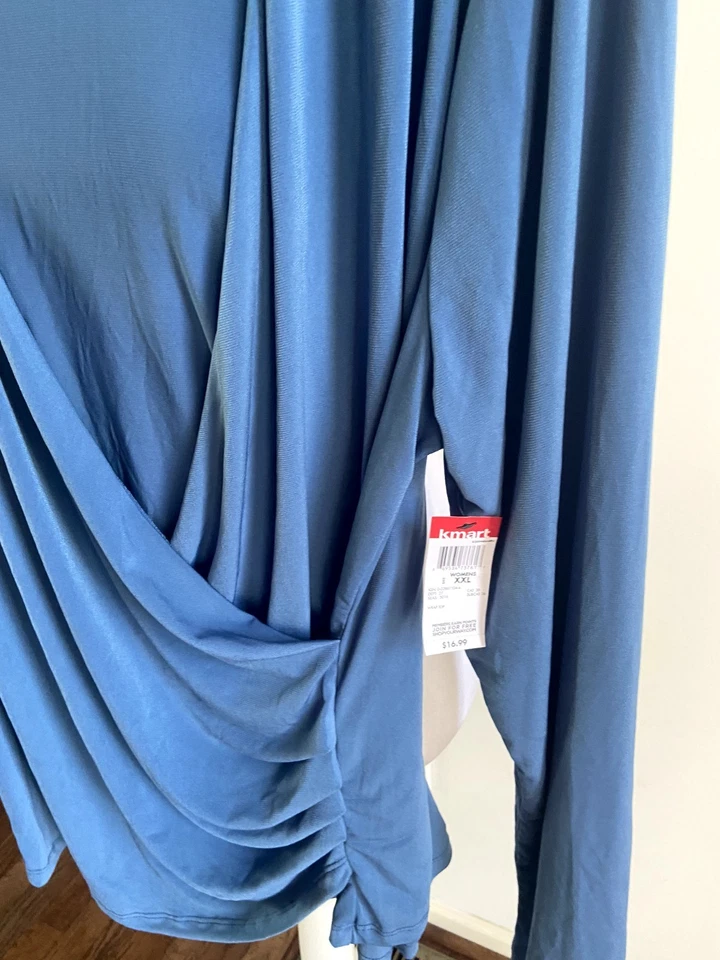 Blusa envolvente de manga larga con cuello hundido Attention 2XL para mujer nueva con etiquetas Foto 4 de 4