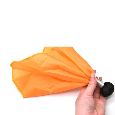 Orange Fußball Elfmeter Flagge Set 2-teilig 27 cm lang Satin Stoff mit Sandsack