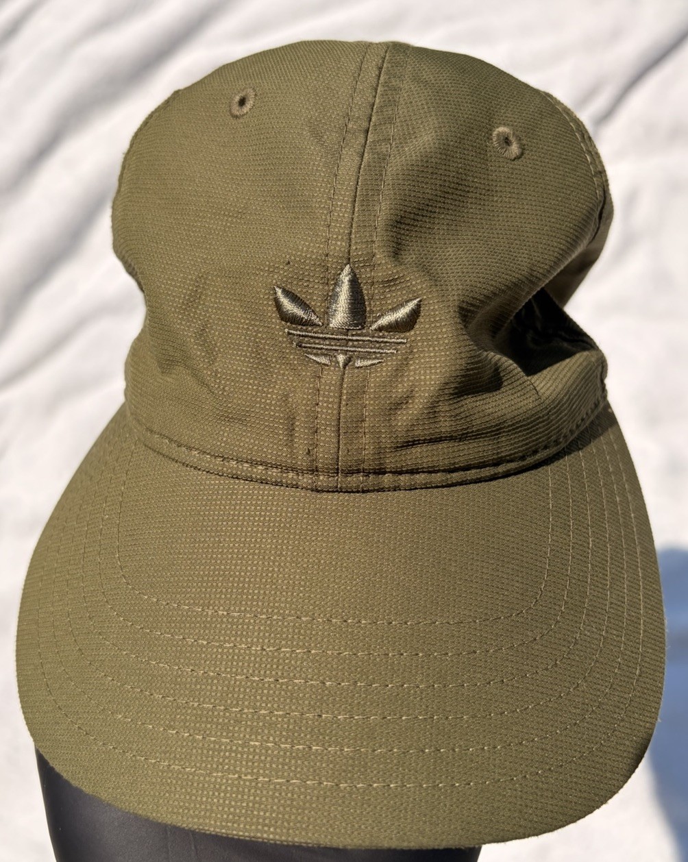 Adidas Strapback Baseball Cap Green One Size Adjustable Embroidered Vented Holes
