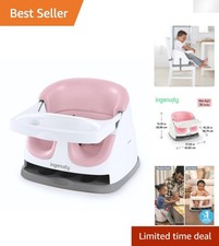 Compact 2-in-1 Baby Booster and Floor Seat in Elegant Peony - Easy Storage