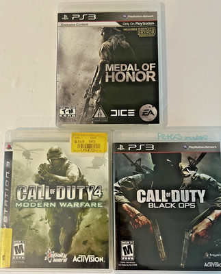 Playstation 3 PS3 Lot - Medal of Honor, Call of Duty Black Ops, 4 Modern Warfare