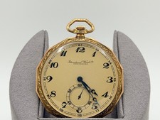 Vintage IWC Schaffhausen 1930s Pocket Watch 14k Yellow Gold Movement 887571