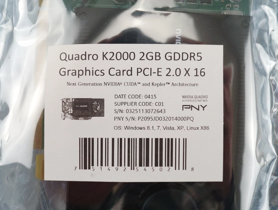 New Nvidia Quadro K2000 2GB GDDR5 DVI-I, 2 x DP PCI-E Graphics Card, Ships Free. - Image 2 of 4