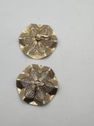 SAC Signed Sarah Coventry Clip On Earrings Gold Tone Sand Dollars Filigree  — photo 4