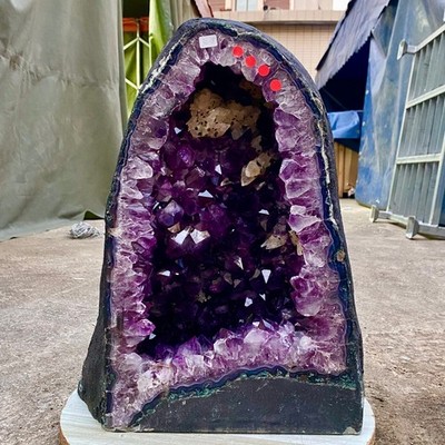 81.13LB  Large natural amethyst geode quartz crystal cluster cathedral energy he