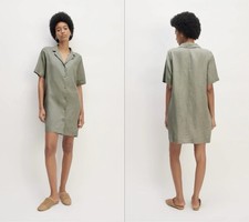 everlane SIZE M MEDIUM the shirtdress button down 100% linen dress