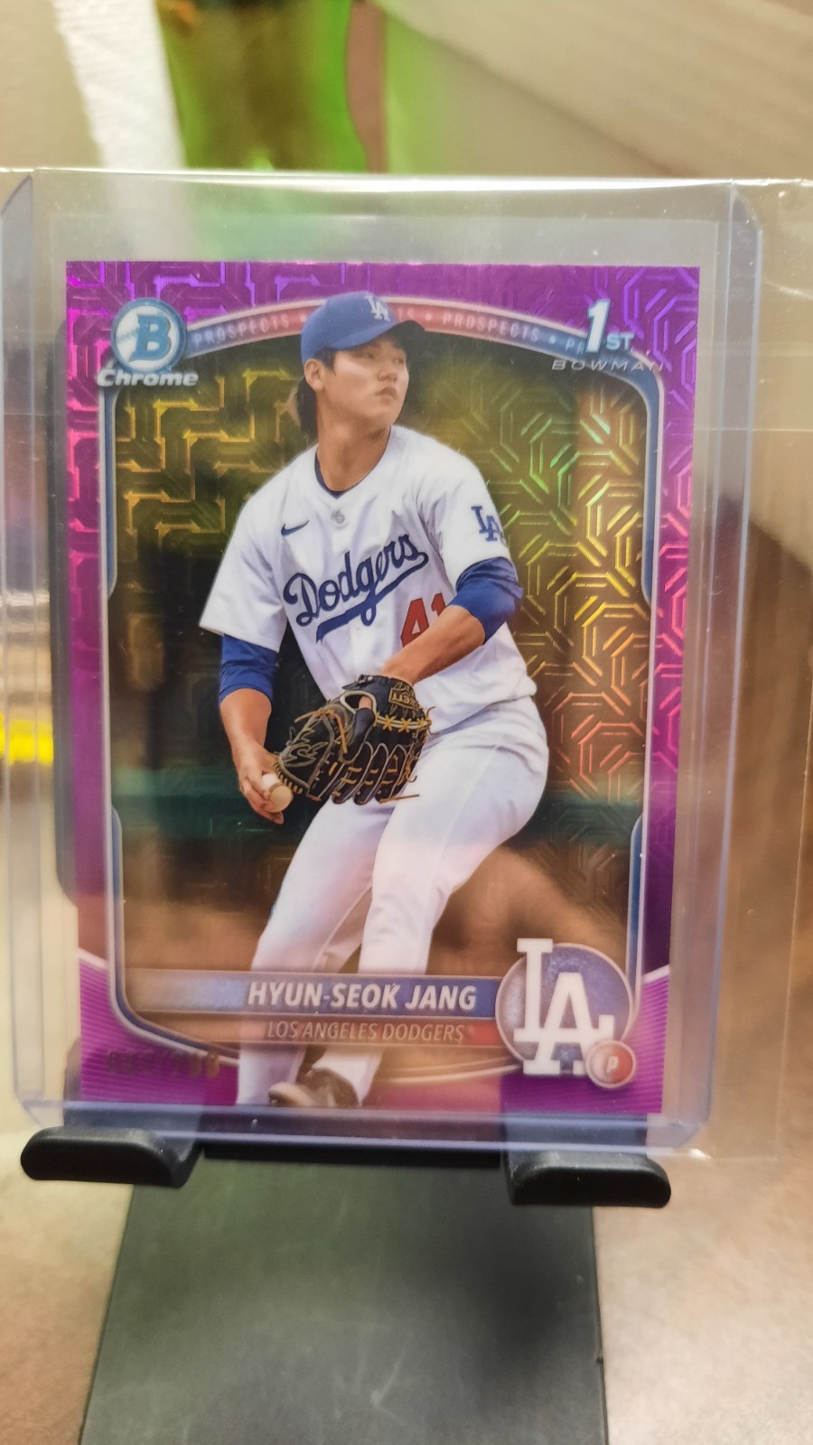 2025 Bowman - Chrome Prospects Hyun-Seok Jang Fuchsia Mojo Refractor (CC)