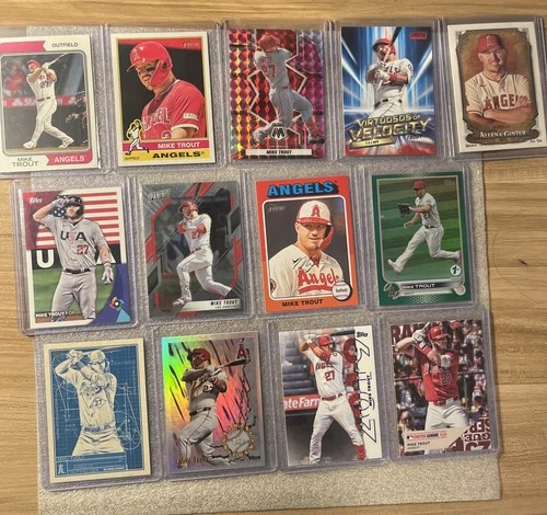 Mike Trout Lot Of 13 Cards Topps 1st Edition, Primz, Sp.