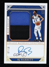 2019 Panini National Treasures Collegiate Gold 7/10 RJ Barrett #83 Auto eq1